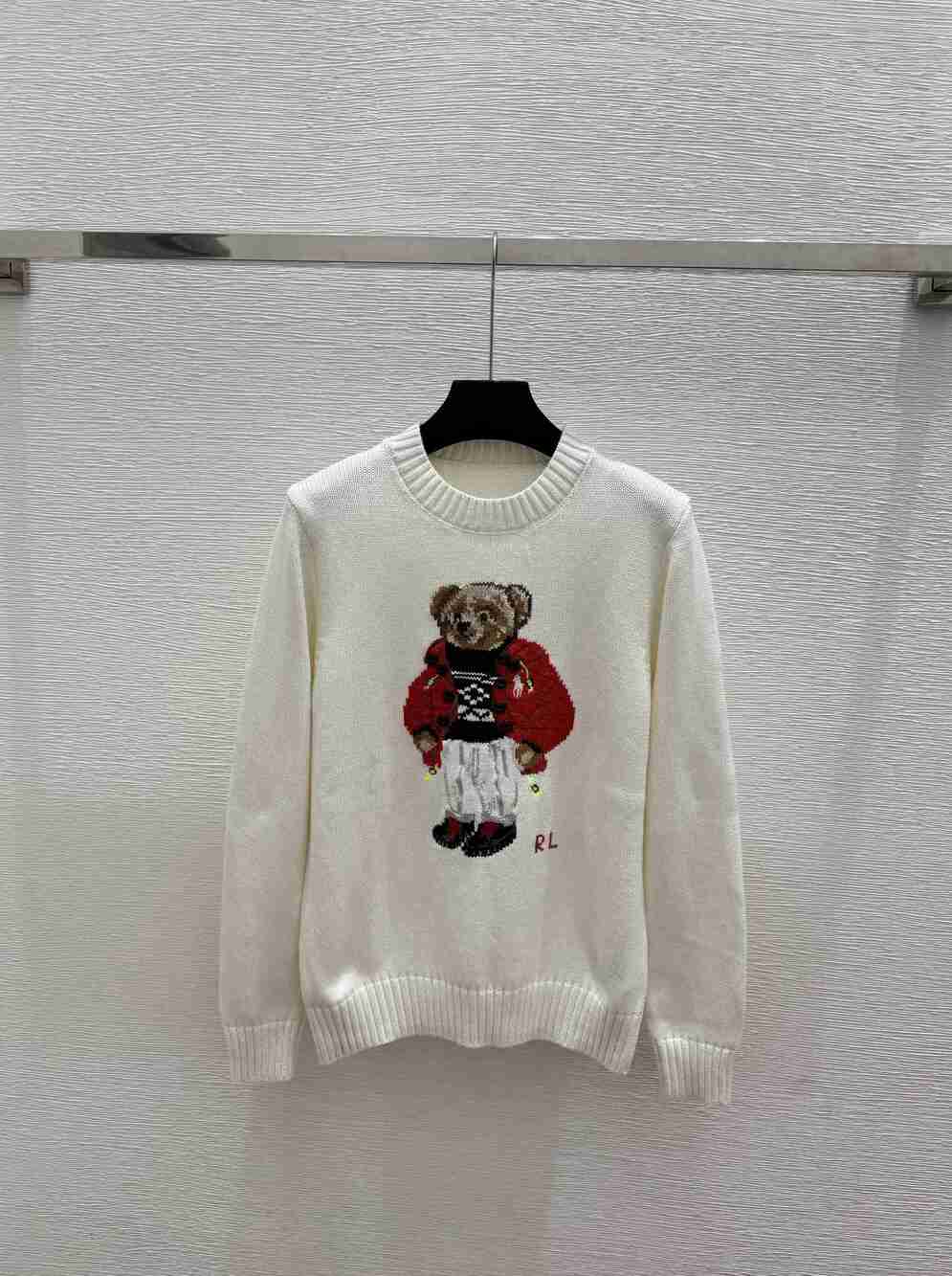 Polo Ralph Lauren Red Jacket Polo Bear Crew Neck Knit Sweater